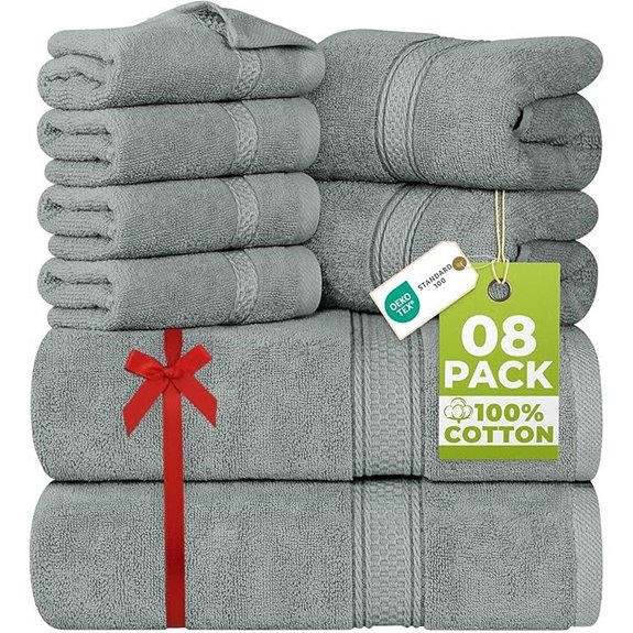 Utopia 8-Piece Luxury Cotton Towel Set