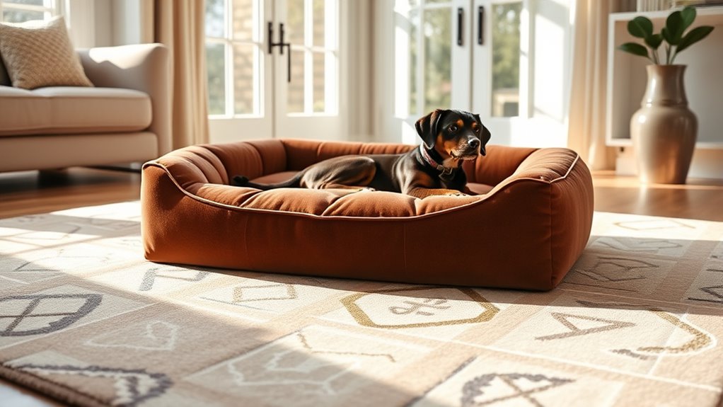 matching pet bed and rug