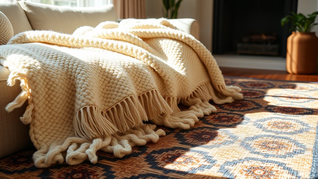 matching wool blanket details