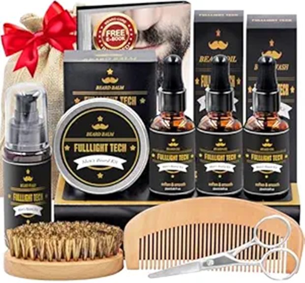 Beard Grooming Kit for Men with 3 Oil & Care Products