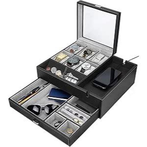 HOUNDSBAY Men's Watch Box & Jewelry Organizer