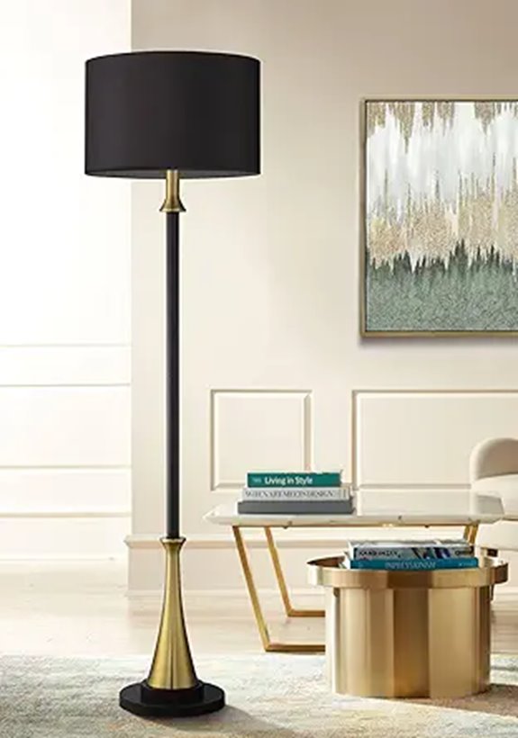 Possini Euro Burbank Mid-Century Floor Lamp with Dimmer