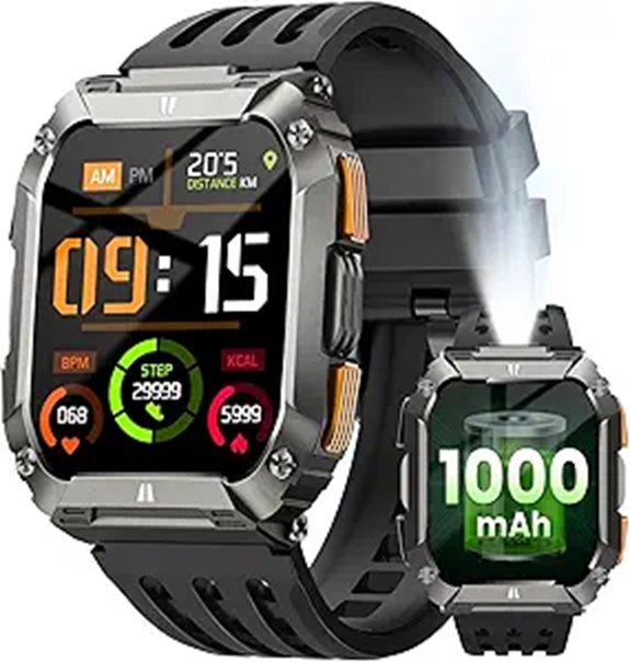 Military Smart Watch with Fitness and Heart Rate Monitor