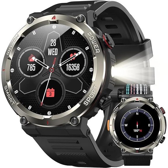 IOWODO Military Smart Watch for Men (IP68 Waterproof)