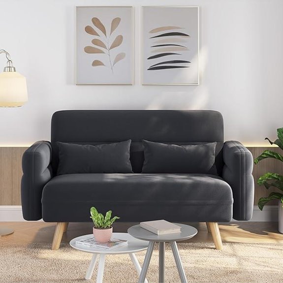 Yaheetech 46 Modern Fabric Loveseat Sofa