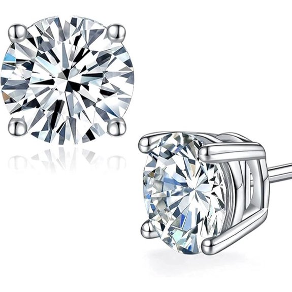 Moissanite Stud Earrings in Sterling Silver