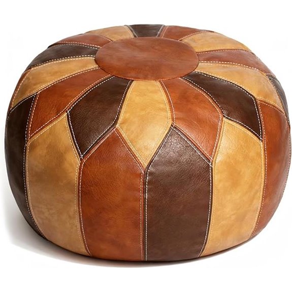 Thgonwid Moroccan Faux Leather Pouf Ottoman with Storage
