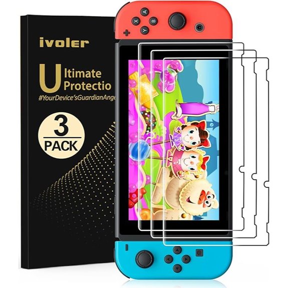 ivoler Tempered Glass Screen Protector for Nintendo Switch (3-Pack)