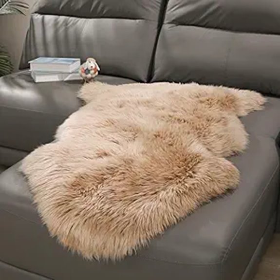 OGLAND Sheepskin Rug Shaggy Wool Sofa Throw Mat