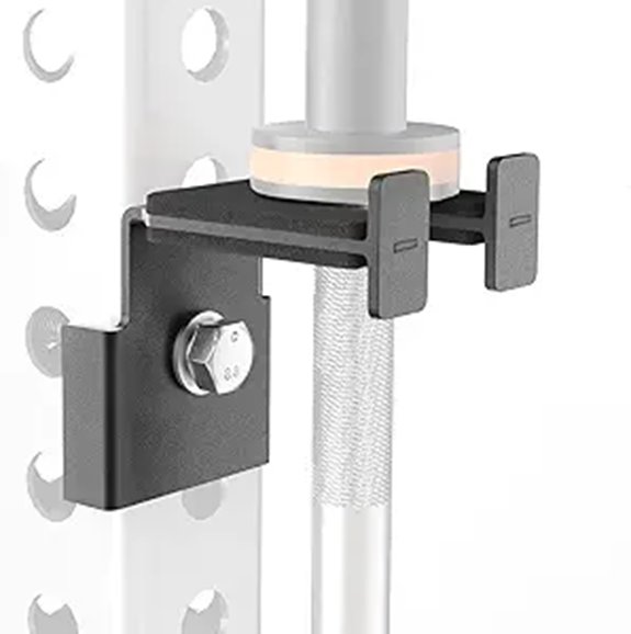 Rack-Mounted Olympic Barbell Holder for Power Racks