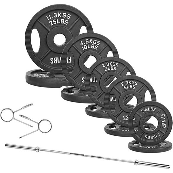 Fitvids Olympic Iron Weights & Barbell Set