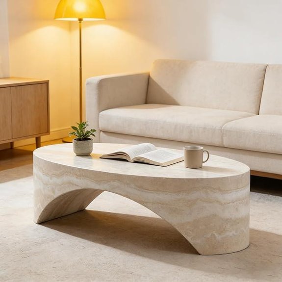 Oval Faux Marble Coffee Table (Mars 43.31)