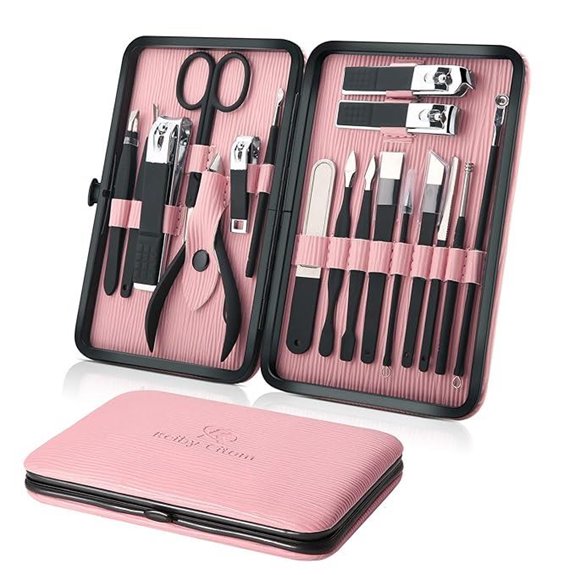 Professional Nail Clippers & Manicure Set (Pink)