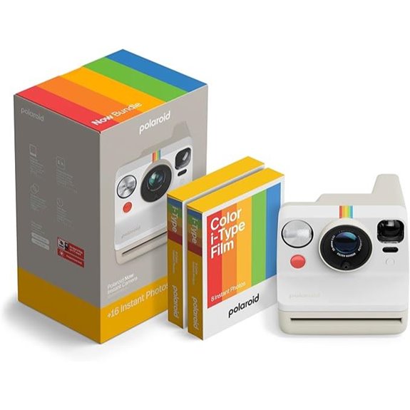 Polaroid Now Instant Camera + Film Bundle (Pebble White)