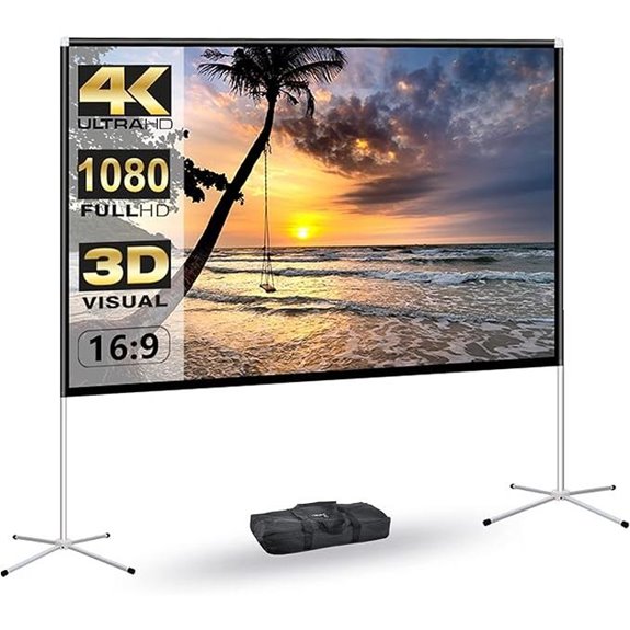 Portable Projector Screen with Stand for 4K Movies