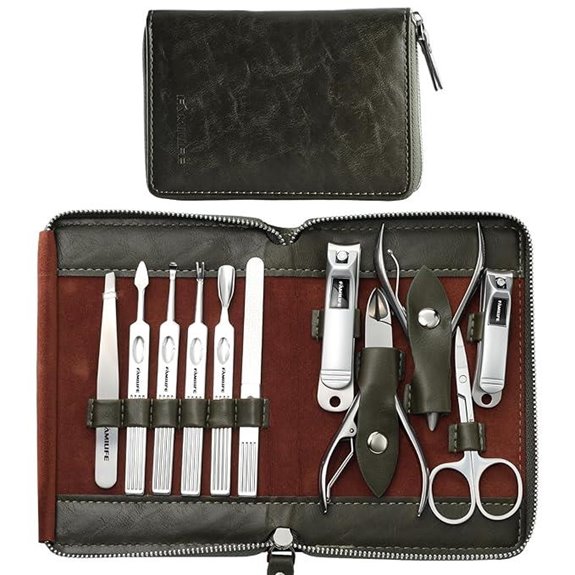 FAMILIFE Manicure Set with Portable Leather Case