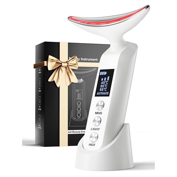 Portable Face Massager with Light Heat & Vibration