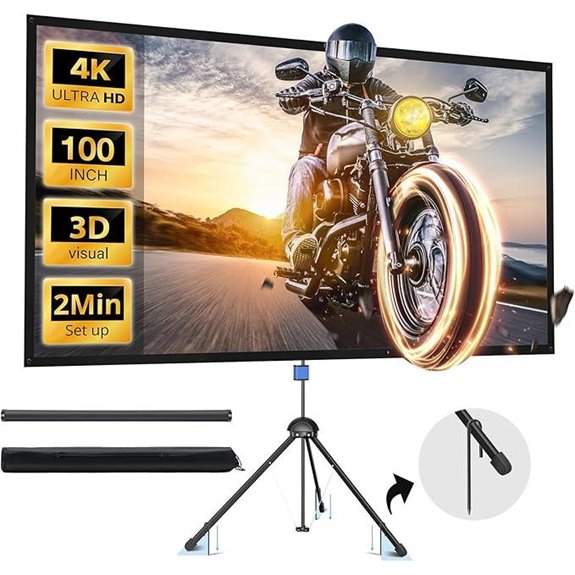 Paris RHÔNE 100-inch Portable Projector Screen with Stand
