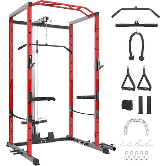 GarveeLife Power Cage with Lat Pulldown and Landmine