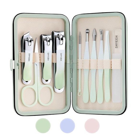 10-Piece High-Carbon Steel Manicure Set with Leather Bag