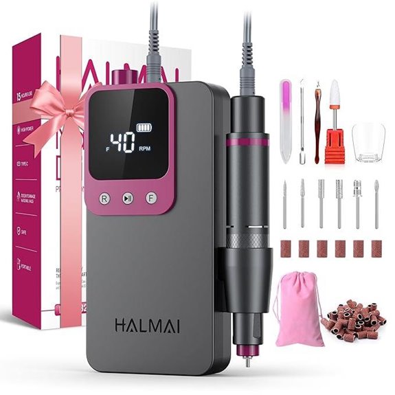 Portable Electric Nail Drill Kit with Rechargeable Power