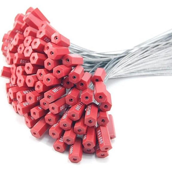 Pull-Tite Security Cable Wire Seals Red Pack of 50