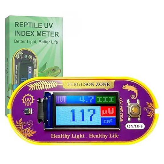 Reptile UVB UVA Light Meter with CR2032 Battery