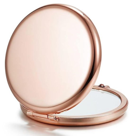 Rose Gold Double-Sided Pocket Makeup Mirror