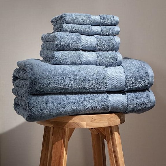 Organic Cotton Bath Towel Set of 6 Dark Blue
