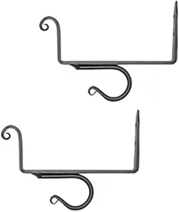 Saving Shepherd Wrought Iron Curtain Rod & Shelf Bracket Set