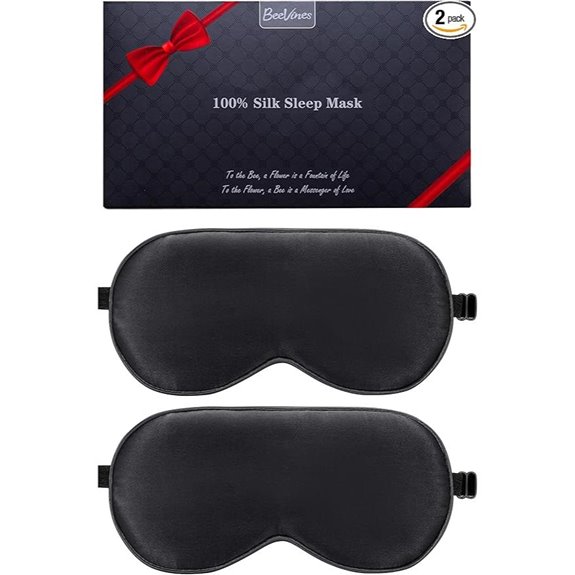 BeeVines 2-Pack Silk Sleep Masks with Adjustable Straps