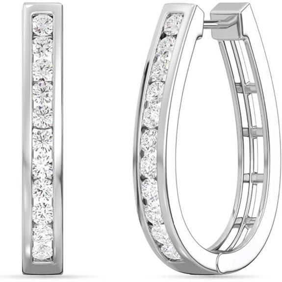 Gilded Lab-Grown Diamond Hoop Earrings in Silver