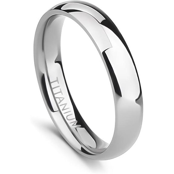 TIGRADE Titanium Wedding Band Plain Dome Sizes 3-15
