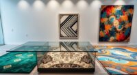 top glass table rug displays