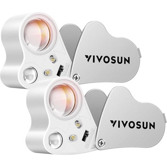 VIVOSUN 2-Pack Illuminated Jewelers Loupe (30x/60x)