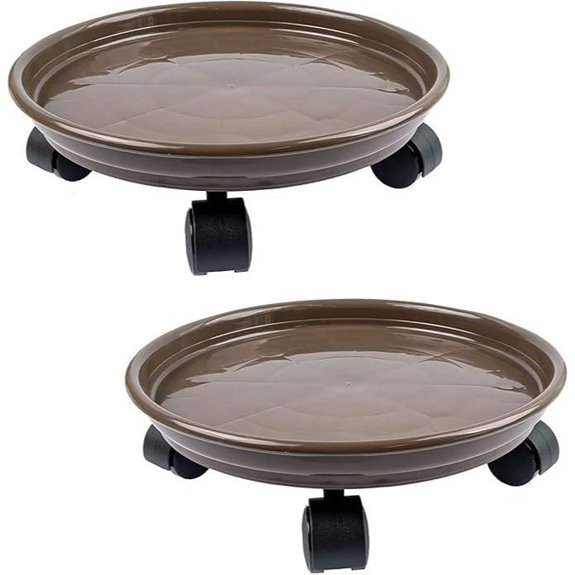 2-Pack Plant Caddy with Wheels for Indoor/Outdoor Use