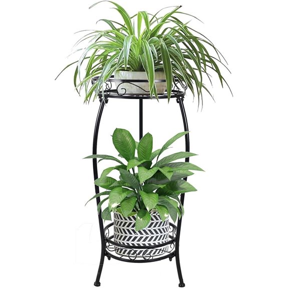 MOCORY 2-Tier Metal Plant Stand for Indoor/Outdoor