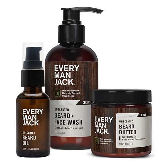 Every Man Jack Unscented Beard Bundle (3 Items)