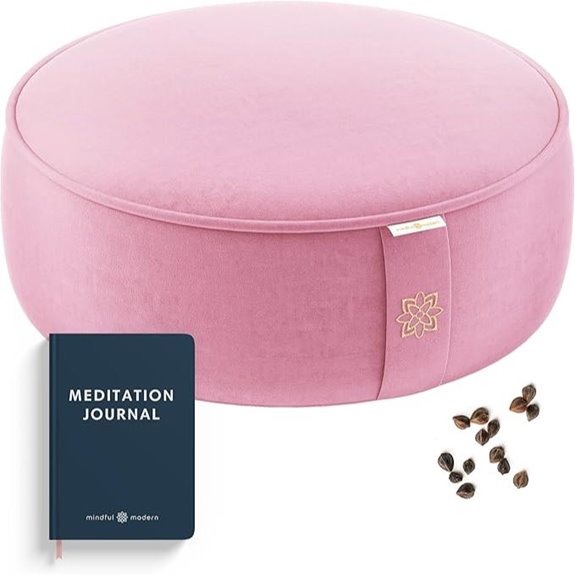 Mindful Modern Velvet Meditation Cushion with Washable Cover