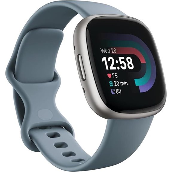 Fitbit Versa 4 Fitness Smartwatch (Waterfall Blue/Platinum)