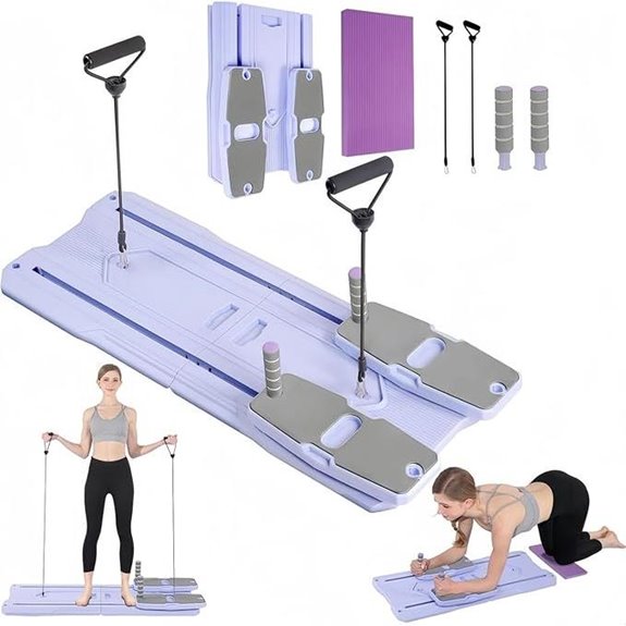 Foldable 8-in-1 Pilates Reformer Board with Resistance Bands
