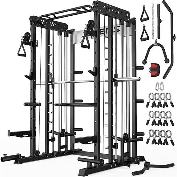 Multi-Function Home Gym Smith Machine with Attachments