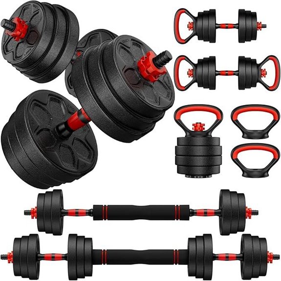 Adjustable 4-in-1 Dumbbell Set for Home Gym