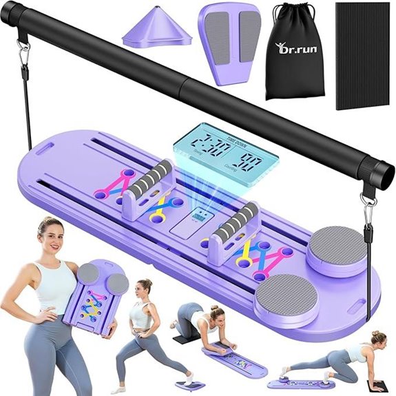 7-in-1 Portable Pilates Reformer with Timer and Bag