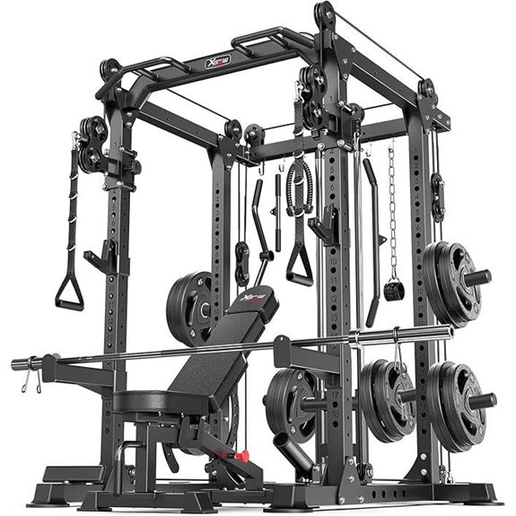 Multi-Function Power Rack with Cables and Attachments