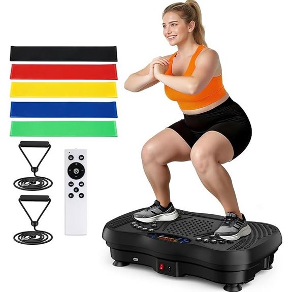 Vibration Exercise Machine with Resistance Bands and Bluetooth
