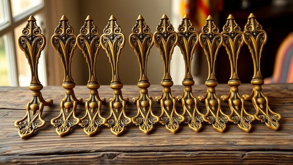 vintage brass curtain tiebacks