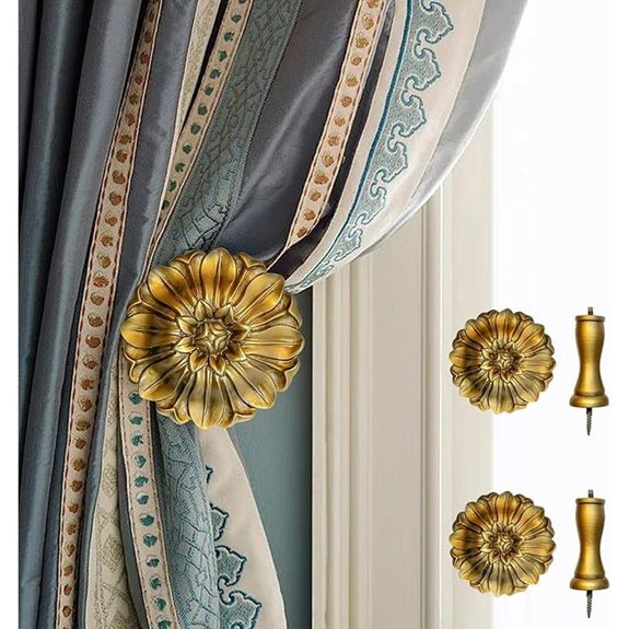 Vintage Curtain Tiebacks Set of 2 with Mounting Hardware