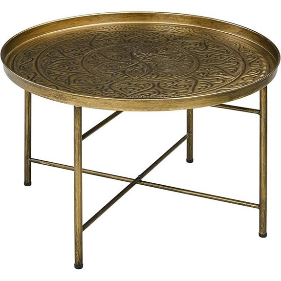HOMCOM 24 Round Vintage Metal Coffee Table