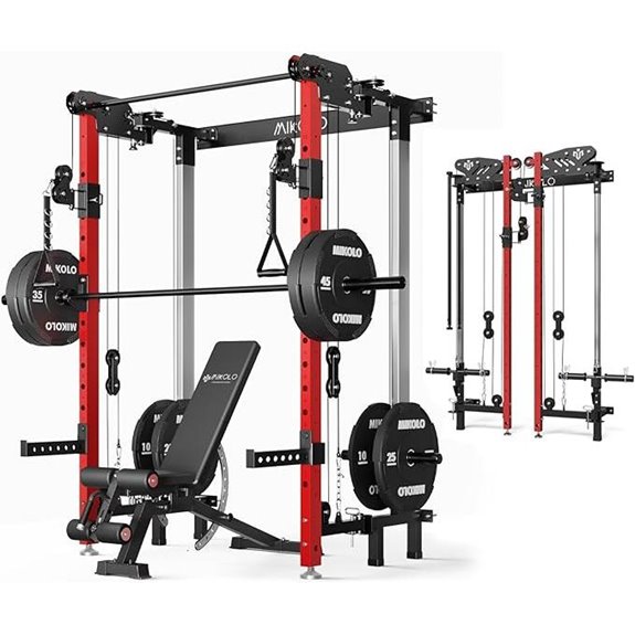 Mikolo Wall-Mounted Power Rack with Cable Crossover